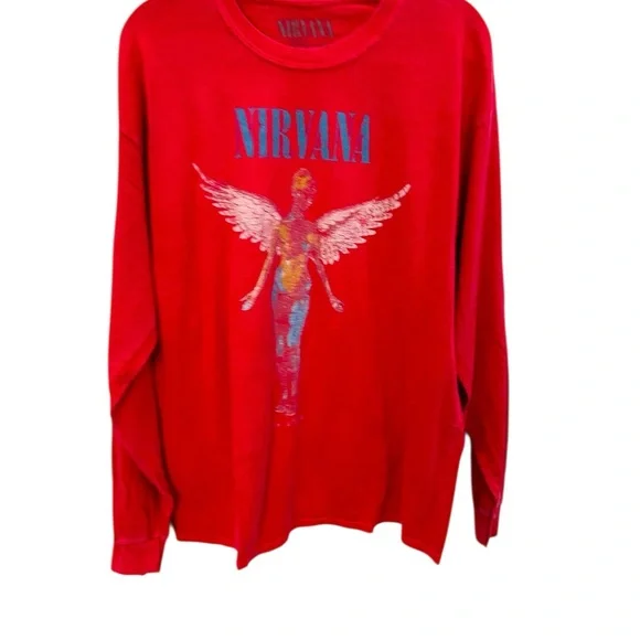 NIRVANA Red Graphic Shirt - Picture 2 of 4